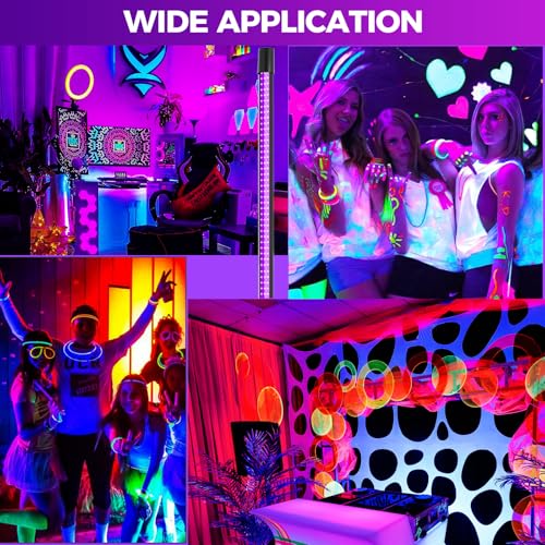 Waygor 2 Pack 4ft Black Light Bar 395-405nm UV LED for Glow Party Halloween