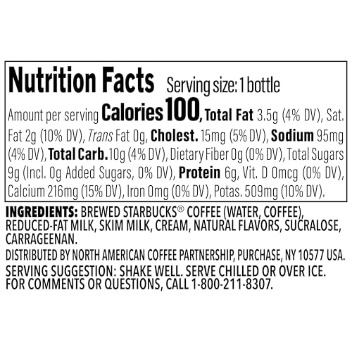Starbucks Frappuccino Lite Creamy Vanilla Gelato Bottles - 9.5oz Pack of 12