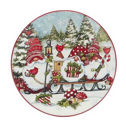 Medium Christmas Gnomes Salad Plates Set of 4 Holiday Dinnerware