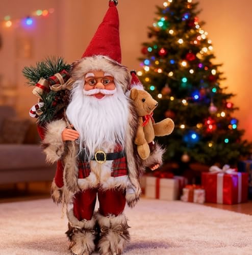 Eforcase Red Santa Claus Figurine - 18-Inch Christmas Standing Decor