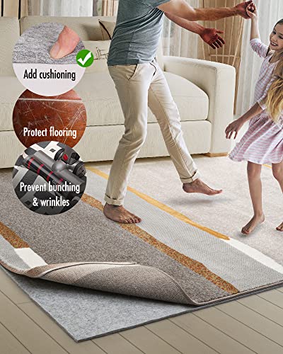 RESARE Grey 9x12 Non-Slip Felt Rug Pad for Hardwood Floors, 1/4 Inch Thickness