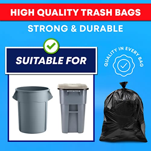 Tasker 65 Gallon Heavy Duty Trash Bags - 120 Count, Large Outdoor Waste Liners