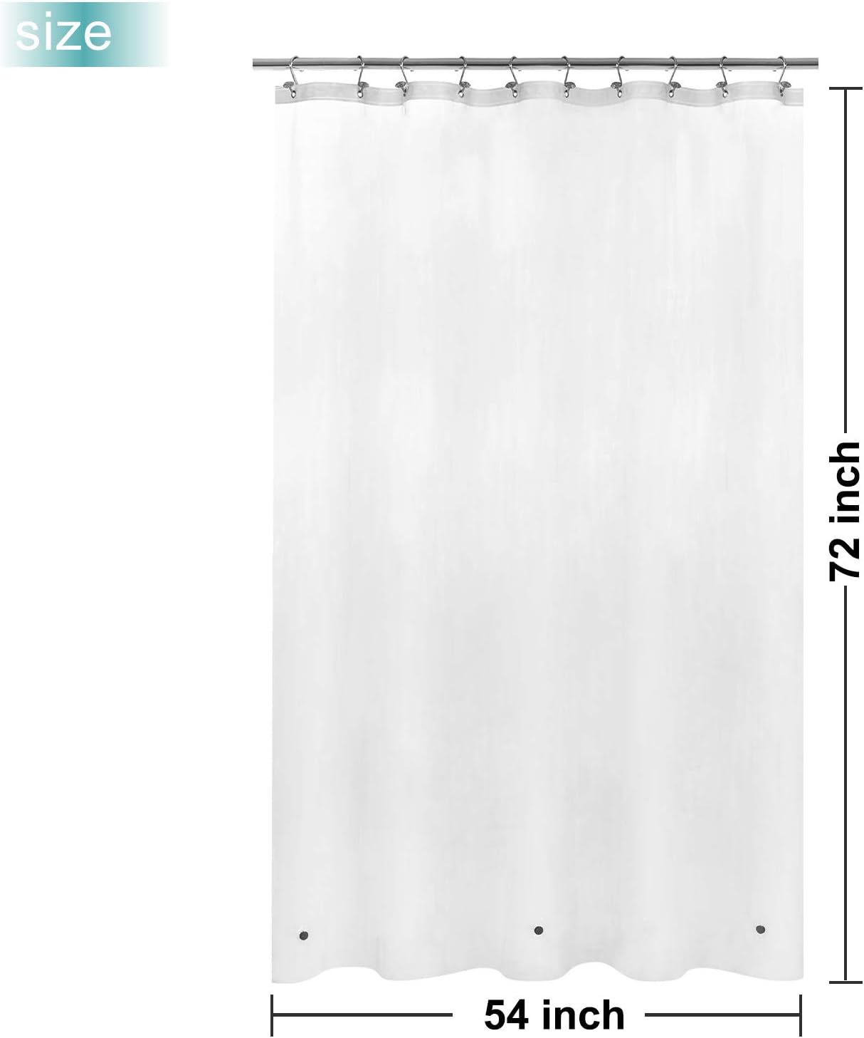 Mrs. Awesome Shower Curtain Liner - Heavy Duty Waterproof PEVA with 3 Magnets | 54 x 72 Inch, Frosted