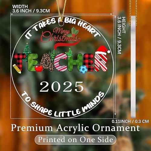 Teacher Stocking Stuffers for Women Ornament for Women Merry Christmas 2025 for Teacher Appreciation Week Gifts Christmas Tree Ornaments