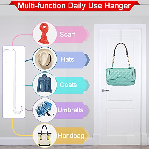 Clear 15in Wreath Hanger Hooks 2 Pack - Non Scratch Over-the-Door Front Door Decor