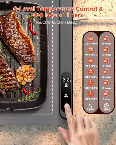 Food Warming Mat XXL 36 x 16 Inch Gray for Buffets & Parties
