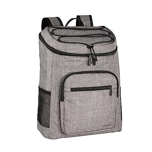Insulated Cooler Backpack for Camping and Hiking, 30 Can Capacity, Water-Resistant