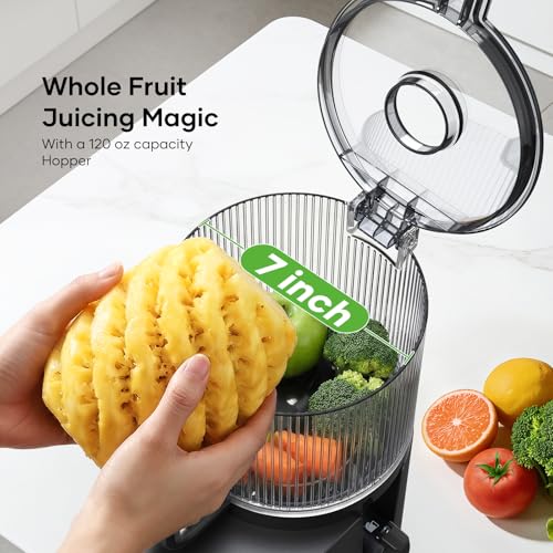 3-in-1 Cold Press Juicer Machine Silver-2 with 7" Wide Chute