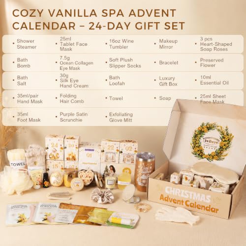Exun Cozy Advent Calendar 2026 - 24 Days Christmas Countdown for Women & Teens