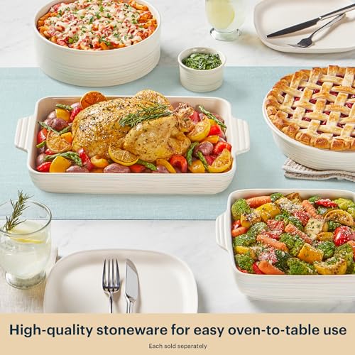 Pyrex 8-Piece Ceramic Bakeware Set with Ramekins, Baking Dishes & Pie Plate