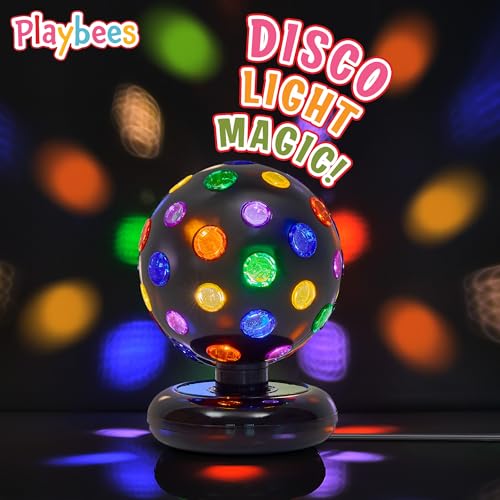 Playbees 11-Inch Rotating LED Disco Ball Light for Parties & Home Decor
