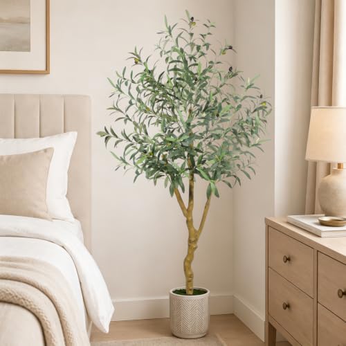 5FT Artificial Olive Tree Indoor - Realistic Full Fake Plant for Home & Office Decor