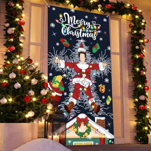 Merry Christmas Decorations Christmas Vacation Door Cover Xmas Front Door Banner Decorations Funny Hanging Banner for Home Holiday Christmas Decor