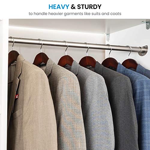 Cherry Wood Wide Shoulder Hangers - Heavy-Duty Suit & Coat Hangers, 6 Pack