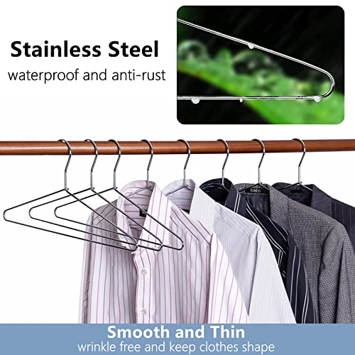Amber Home 30 Pack Heavy Duty Metal Chrome Coat Hangers, Space-Saving & Durable