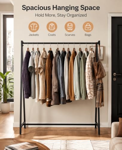 DR.IRON Black Metal Clothing Rack - Industrial Heavy Duty Garment Stand, Space-Saving for Home & Retail, Variation: Clothing Racks / Black