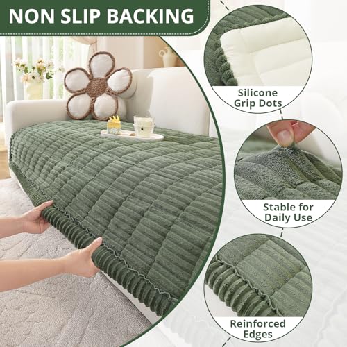 Washable Non-Slip Couch Cover for Dogs - Moss Green, 27.6 x 70.9 Inches