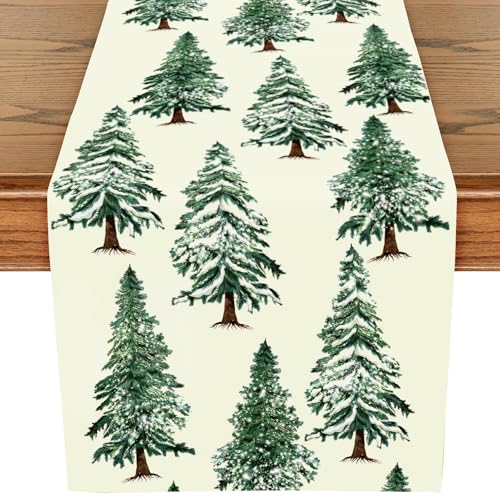 Wrapaholic 13x72 Inch Christmas Table Runner – Linen Holiday Kitchen Dining Decor