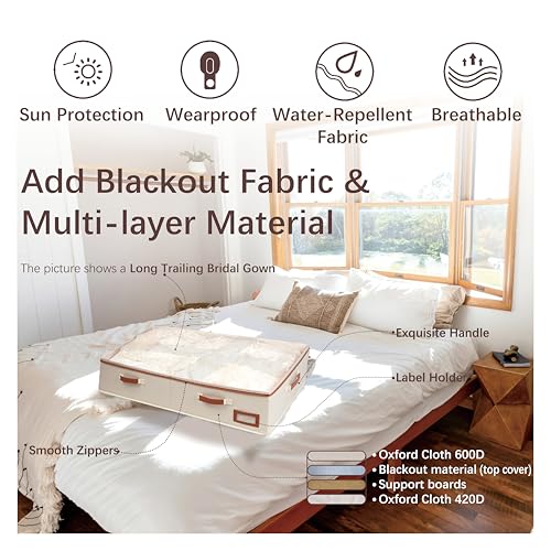 Large Wedding Dress Storage Box with Accessories Organizer - Dustproof & Foldable