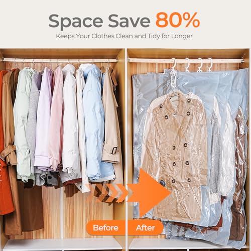 Vacbird Hanging Vacuum Storage Bags for Coats Closet 8 Combo