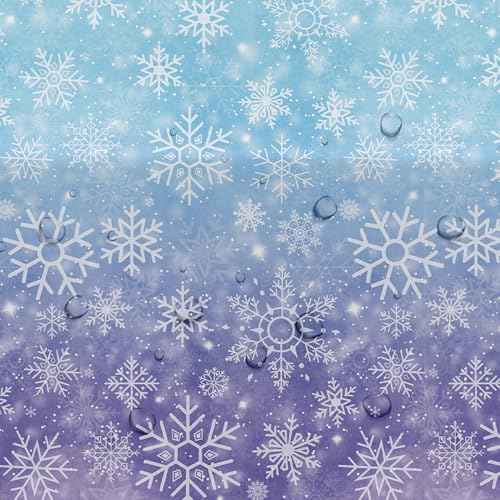 Winter Snowflake Party Tablecloth Decorations, 3 Pack Disposable Frozen Blue Purple Snowflake Wonderland Tablecover Supplies for Christmas, New Year, Baby Shower, Birthday, 86in x 55in