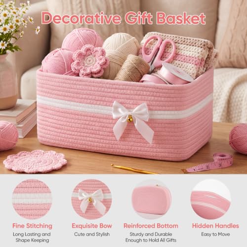 OIASKET Large Gift Basket Empty for Valentine's Day, Christmas, 19L,