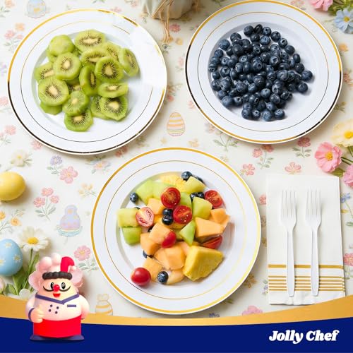 100PCS Plastic Plates 10 Inch Heavy Duty Disposable for Everyday Use