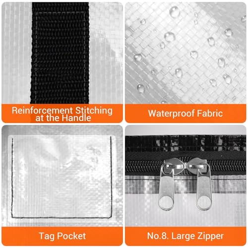 Heavy Duty Moving Storage Bags 125L 8-Pack - Water-Resistant & Durable