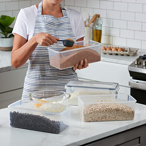 DWËLLZA KITCHEN Horizontal Airtight Food Storage Containers Set of 4, 3.2L BPA-Free Pasta Canisters