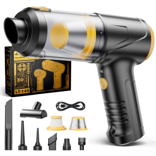 Cordless Handheld Vacuum Cleaner 21000Pa 4-in-1 Car & Home Mini Vac - Black Yellow