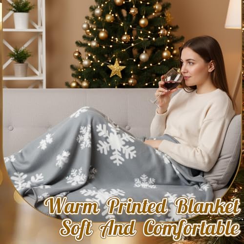 Fanfanwin 24-Pack Multicolor Christmas Snowflake Throw Blankets 50x60"