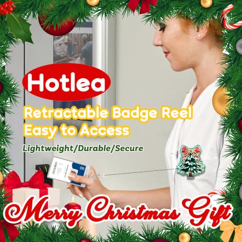 24 PCS Cute Christmas Badge Reels Bulk for Nurses, Retractable Winter