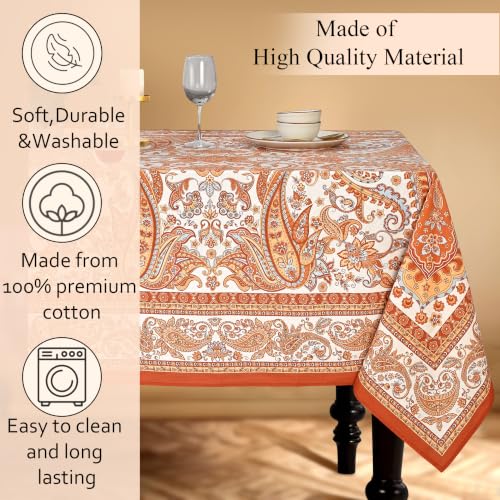 Kashmiri Paisley Square Cotton Tablecloth 54x54 Inch - CPC Printed