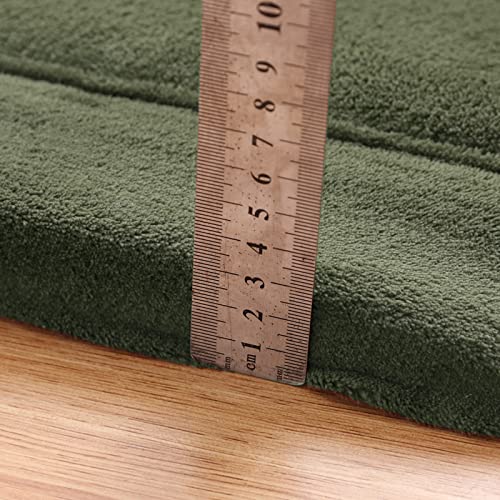 MAXYOYO Olive Green Coral Velvet Area Rug 59x78in with Non-Slip Backing, Thick Japanese Tatami Mat for Living Room & Bedroom