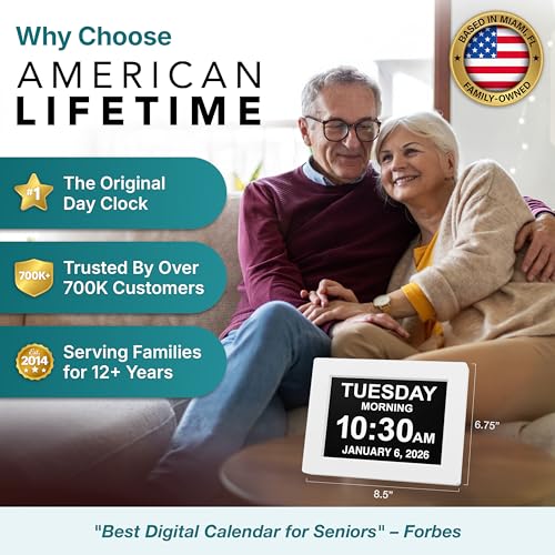 American Lifetime New 2026 Dementia Clock Large Digital for Seniors,