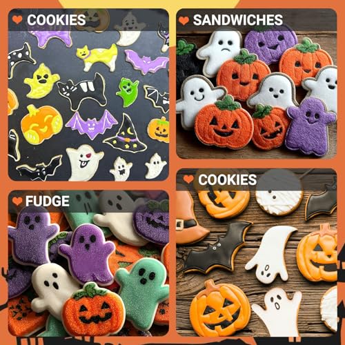 Crastilior 12-Piece Halloween Cookie Cutter Set Stainless Steel Pumpkin Bat Ghost Cat