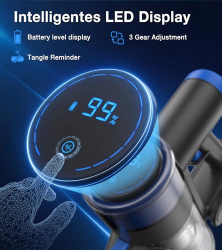 Cordless Stick Vacuum Cleaner 480W 45Kpa Suction LED Display Wall Mount