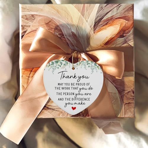 Thank You Gifts for Women Hanging Ornament - Appreciation Retirement Boss Colleague Ceramic Keepsake - Proud of You