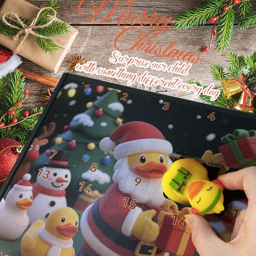 Christmas Advent Calendar Rubber Ducks 24 Days Kids Gift Holiday Countdown Toy