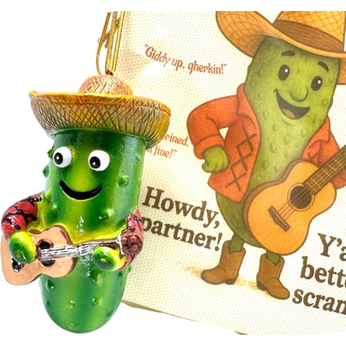 Cowboy Pickle Christmas Ornament Western Country Tree Decoration
