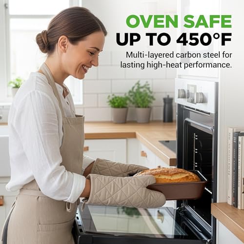 NutriChef Brown 8-Piece Nonstick Stackable Bakeware Set - Oven Safe 450°F