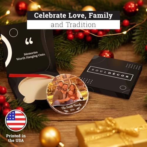 Personalized Christmas Ornament 2026 – Crystal Glass Photo Ornament, Soul Décor