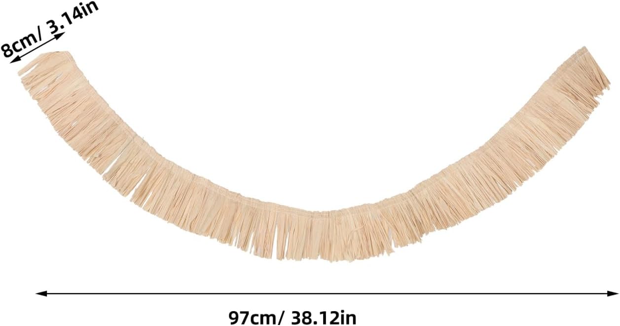 Raffia Fringe Trim by Skiennix - Handmade Straw Tassels for Boho Decor & Hawaiian Costumes