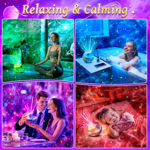 Starry Galaxy Projector Night Light for Bedroom - 15-Color Starry Sky Lamp with 4-in-1 Features
