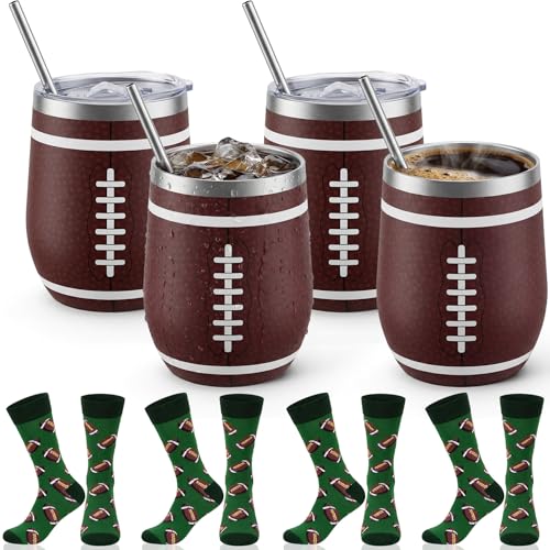Football Gift Set with 12oz Tumblers & Sport Socks - Football Variation
