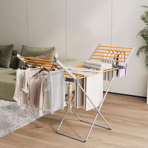 Heated Clothes Drying Rack - Folding Electric Garment & Towel Dryer, Space Saving Indoor Outdoor