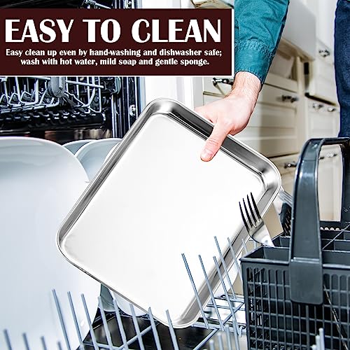 24 Pack Stainless Steel Baking Sheets - 10 x 8 x 1 Inch Oven & Cookie Trays - Durable Non-Stick Surface