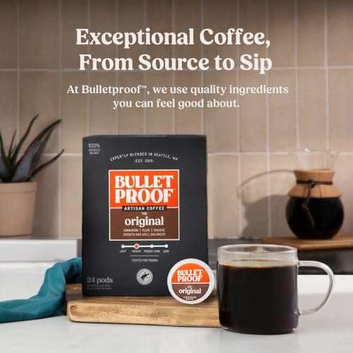 Bulletproof Original Medium Roast Coffee Pods - 24 Count, Single Serve, Sustainable