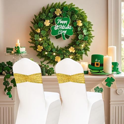Gold Sequin Chair Sashes Set of 100 - Elegant Wedding & Party Decor