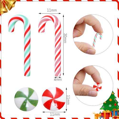 100Pcs Christmas Mini Candy Decorations Faux Candy Decorations for Christmas DIY Craft Supplies Party Decorations